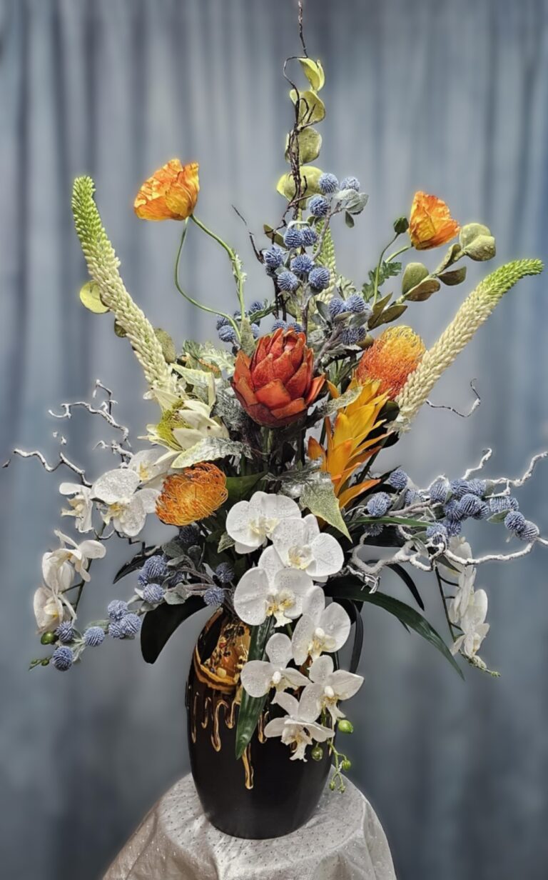 Autumn-Inspired Faux Hand Made Flower Centerpiece