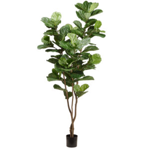 90.5" Fiddle Leaf Tree in Plastic Pot Green
