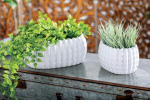 White Ceramic Indoor Outdoor Planter
