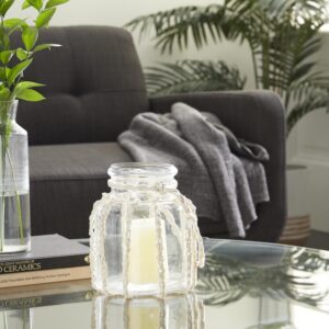 Clear Glass Decorative Indoor Outdoor Candle Lantern with Rope Handle