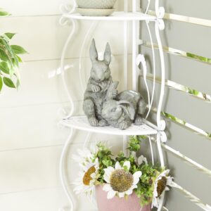 Gray Resin Rabbit Indoor Outdoor Decorative Garden Sculpture
