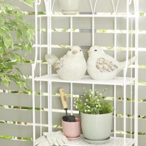Gray Polystone Bird Indoor Outdoor Decorative Garden Sculpture