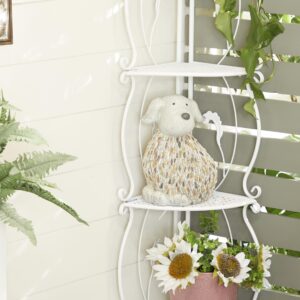 White Polystone Dog Indoor Outdoor Decorative Garden Sculpture