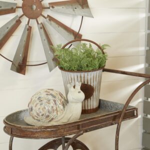 Gray Polystone Snail Indoor Outdoor Decorative Garden Sculpture