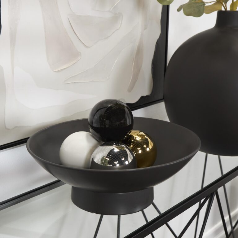 Multi Colored Ceramic Geometric Metallic Small Minimalistic Decorative Orbs & Vase Filler