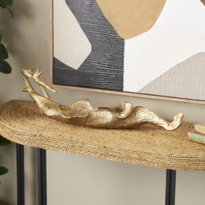 Gold Aluminum Metal Leaf Textured Folded Leaf Decorative Bowl