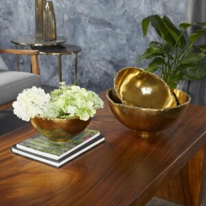 Gold Aluminum Metal Decorative Bowl