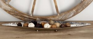Silver Stainless Steel Metal Decorative Bowl with Hammered Design
