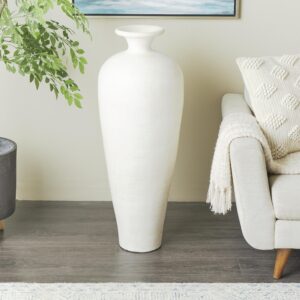 Beige Ceramic Tall Amphora Floor Decorative Vase