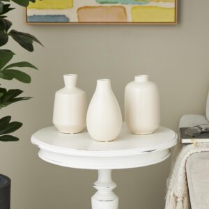 Cream Ceramic Minimalistic Decorative Vase with Varying Shapes