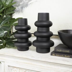 Black Glass Dimensional Bubble Decorative Vase