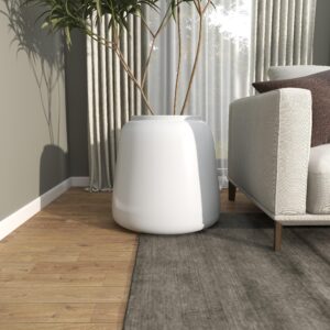 White Resin Short Floor Decorative Vase