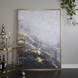 Living Room Framed Wall Art with Gold Foil Accents