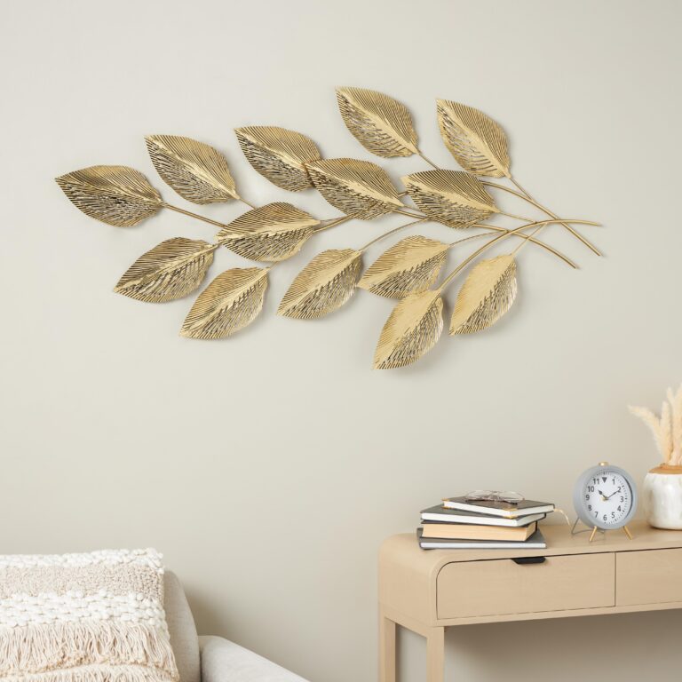 Gold Stainless Steel Metal Leaf Layered Home Wall Decor