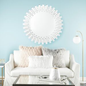 Silver Glass Starburst Room Wall Mirror