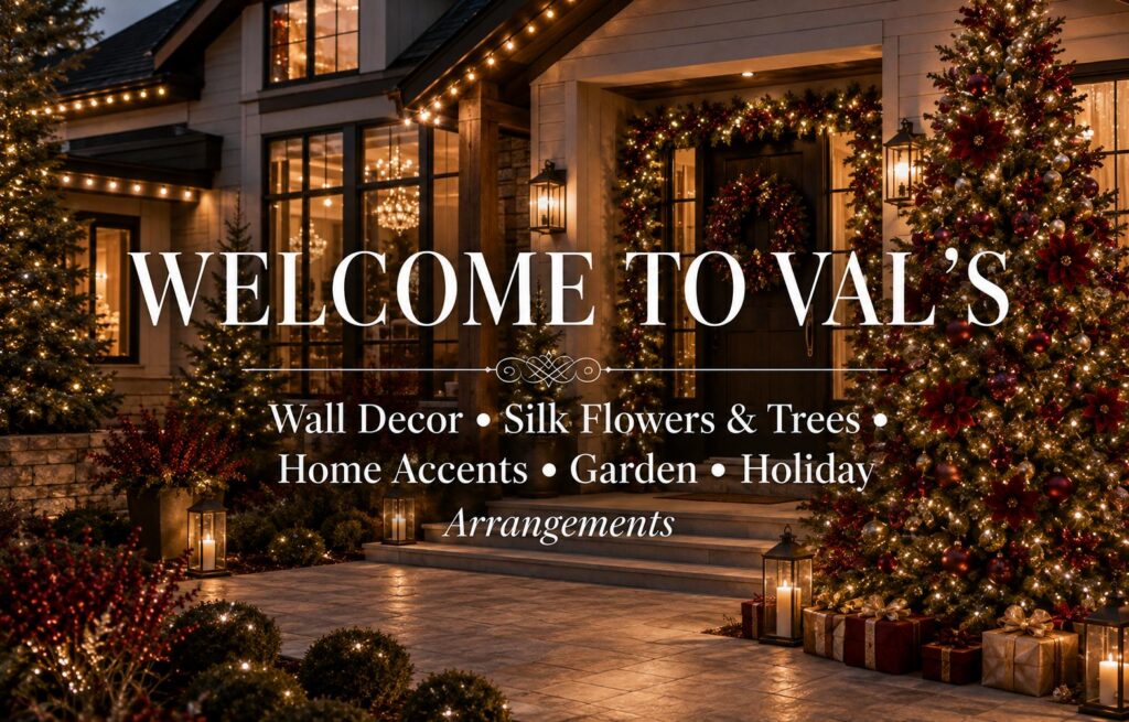 Welcome to Val's Home Decor in Tampa: wall decor, silk flowers and trees, home accents, garden, holiday and arrangements